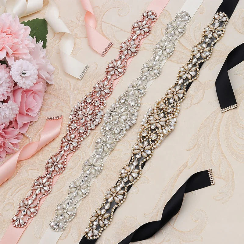 Handmade Rhinestone Wedding Belts and Sash Bridal Accessories for Party Dress