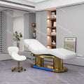 Luxury Salon Facial Bed Electric Massage Table and Bed for Eyelash Spa Beauty Salon Curved Lash Bed Gold Base