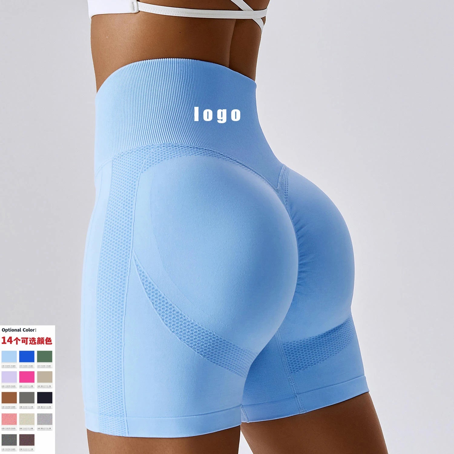 High Waist Running Plus Size Pants Scrunch Butt Lifting Gym Fitness Sport Shorts for Women Workout Seamless Yoga Leggings