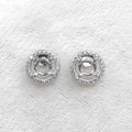 Sterling Silver 5*5mm Semi Mount Stud Earrings Empty Support Blank Claws Setting S925 Base Without Center Stone for DIY Inlay
