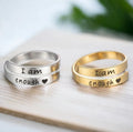 Minimalist Self-Love Stainless Steel Rings Inspirational 'I Am Enough' Engraved Motivational Accessories Fashion Jewelry