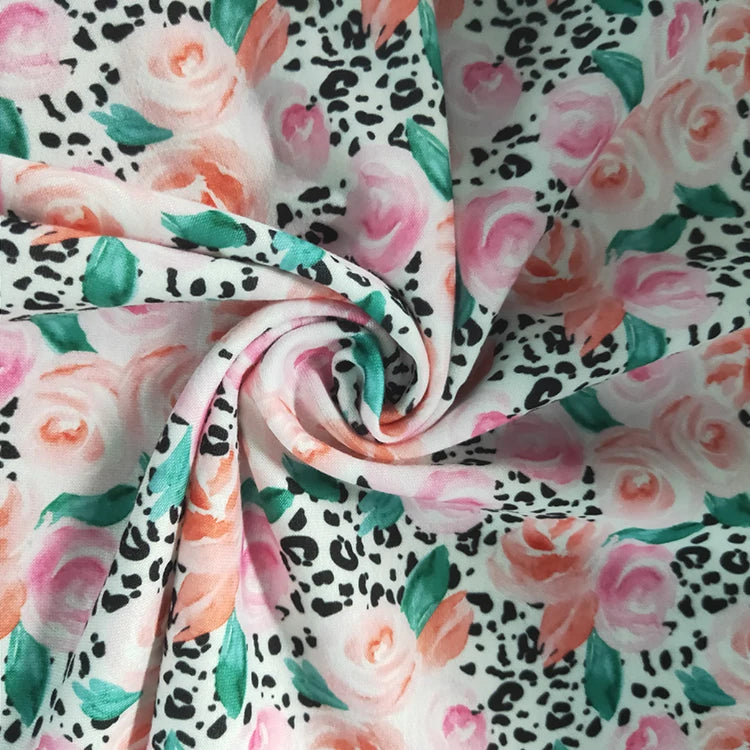 Good Quality High Stretch Polyester Knit Style French Terry Fabric Digital Printing