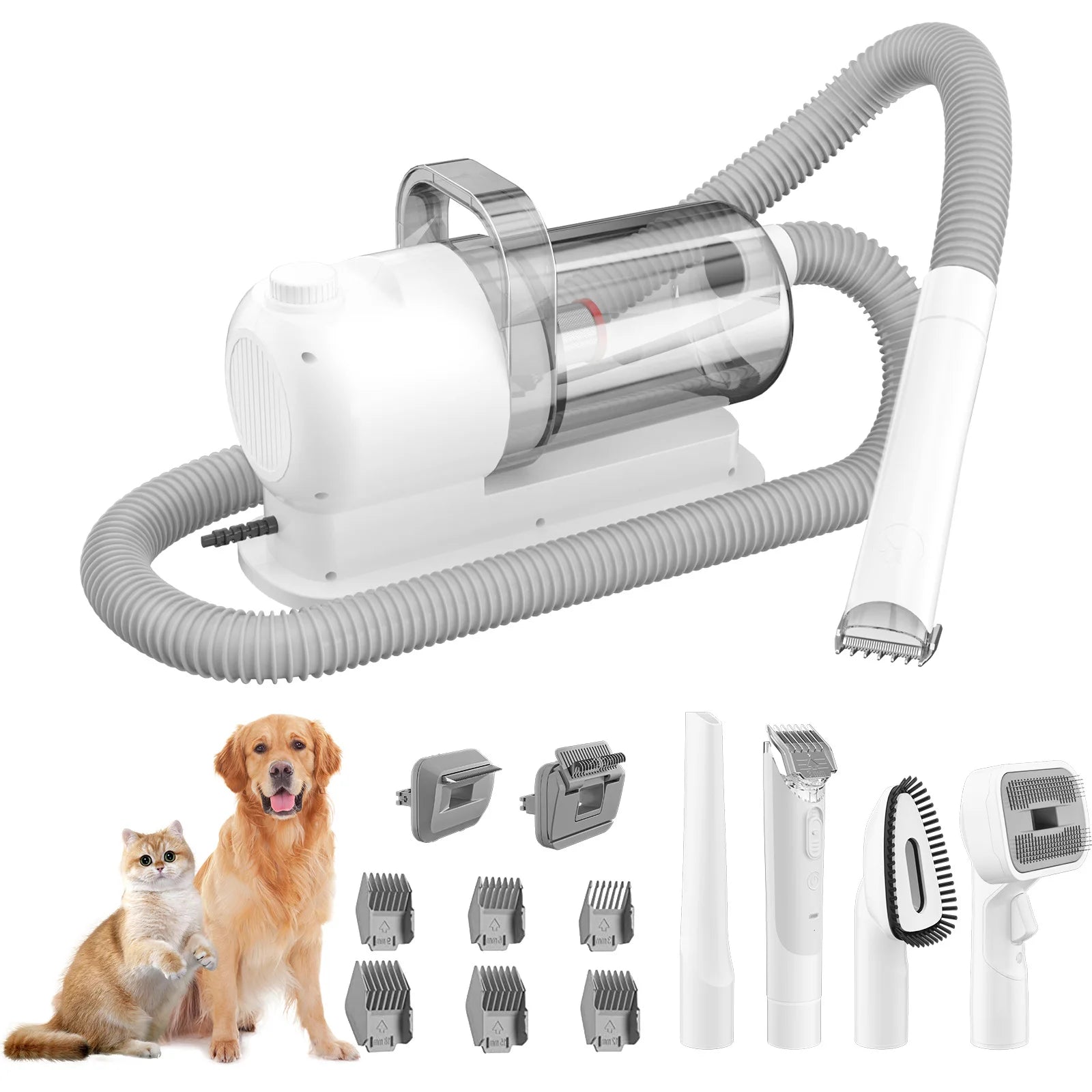 Hot Sale All-in-One Multi-Functional Plastic Pet Grooming Tool Small Dog Vacuum Cleaner Set Charge Hair Clipper Cross-Border
