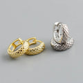 New Fashion Women Minimalist 925 Silver Small Wide Textured Grain Huggie Hoop Earrings 9MM