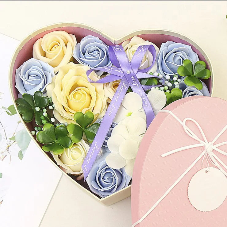AYOYO Heart-Shaped Rose Soap Flower Heart-Shaped Gift Box for Valentine'S Day Christmas Creative Gifts