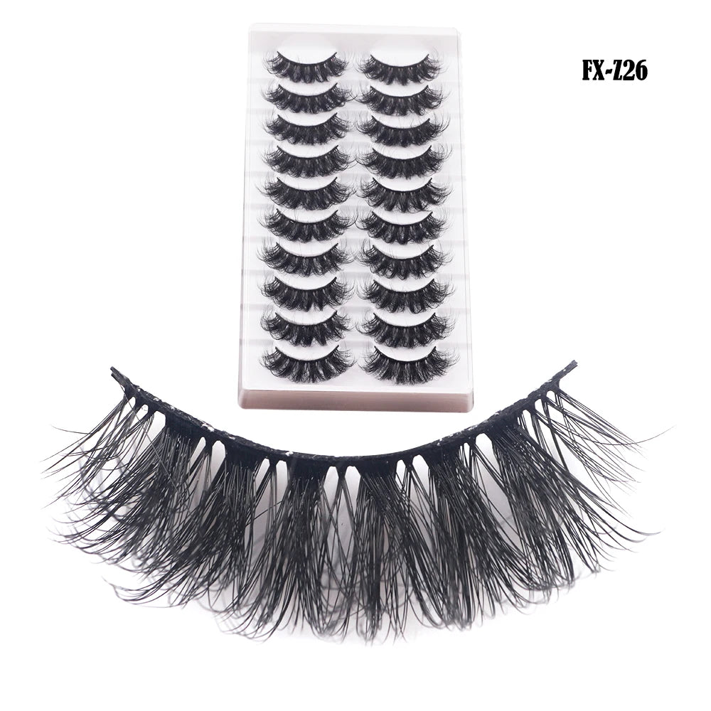 FX-Z26 Eye Lashes Wholesale Lashes 8D Fluffy Full Strip Eyelashes Faux Natural Mink Lash 10 Pairs Soft Handmade False Eyelashes