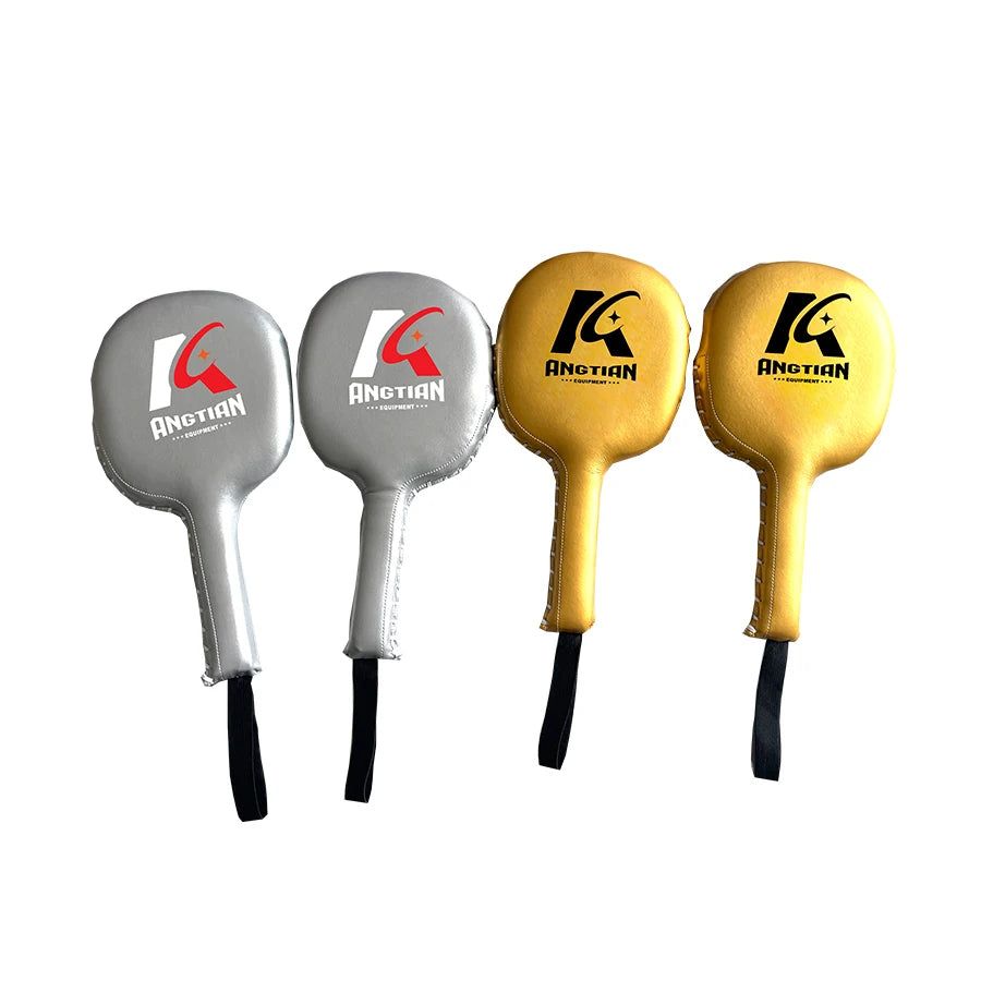 ANGTIAN Factory Free Custom Leather Punch Training MMA Paddles Target Boxing Paddles for Sale