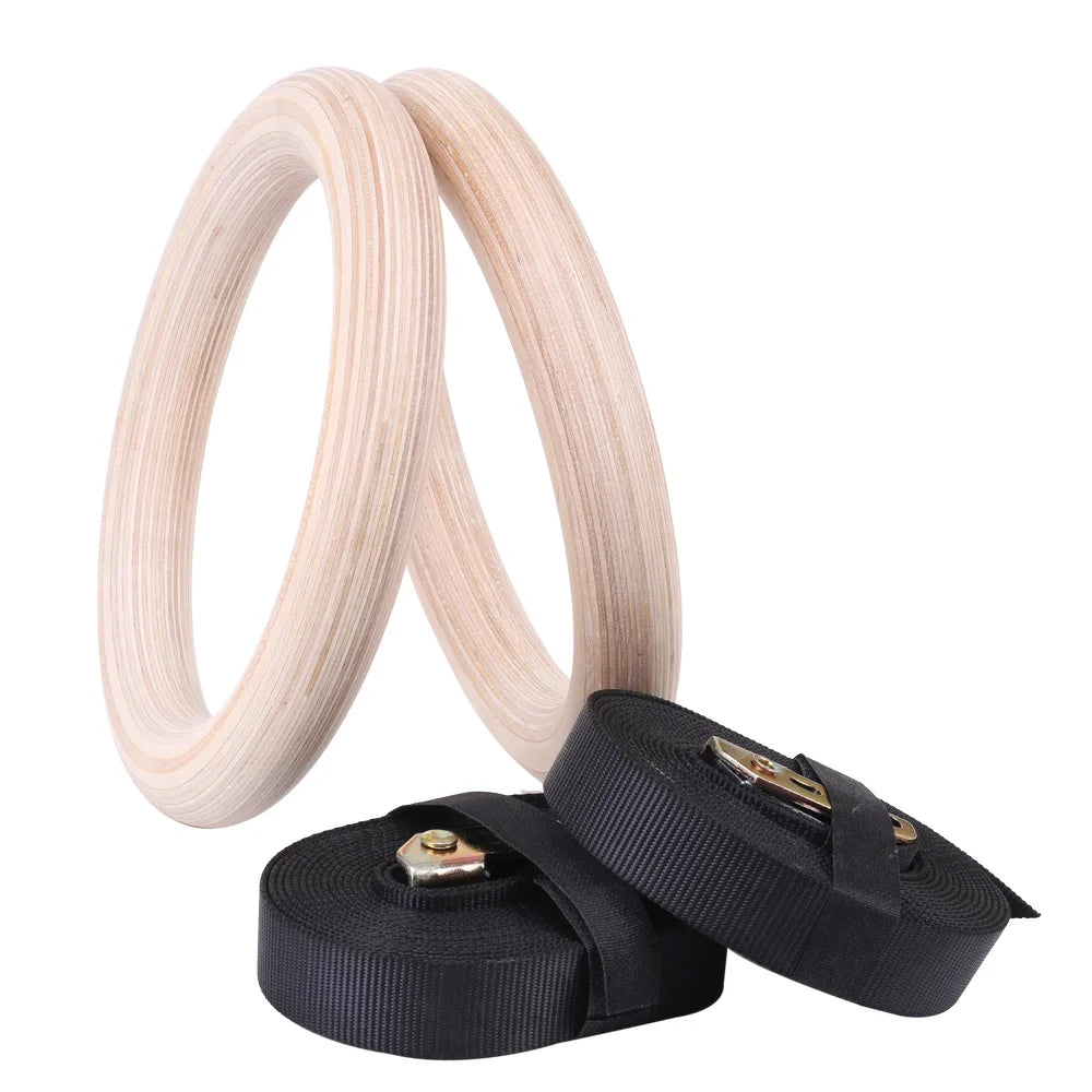 2025 Best Sale Cheap Ningbo Gymnastics Rings 2 Gym Wood or Plastic Workout Gymnastics Rings Yoga Ring