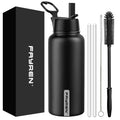 Wholesale Insulated Eco-Friendly Stainless Steel Double Wall Vacuum BPA-Free Sports Water Bottle Straw for 6-12 Hours