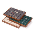 Wood Vanish Velvet Lining 24 Grids Necklace Earrings Gift Display Tray Case  for Earrings Necklace