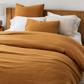 Breathable 100% French Linen Bedding Set Washed Flax Bed Duvet Cover Sets