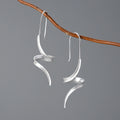 Minimalism Unusual Curved Lines Asymmetrical Dangle Earrings Real 925 Silver18k Gold Plated Party Fine Jewelry for Women