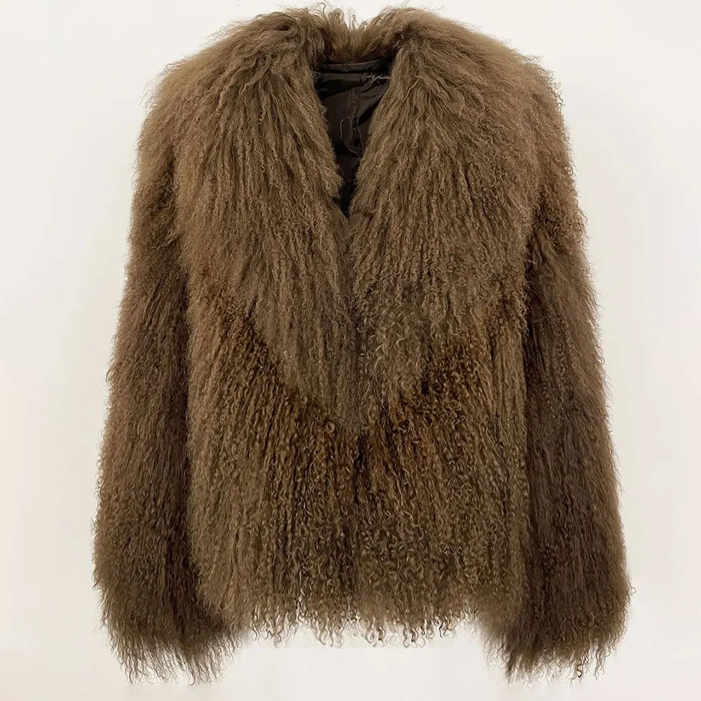 OFTBUY 2025 Women's Casual Winter Outerwear New Fashion Natural Mongolia Sheep Fur Coat Thick Warm Waterproof Jacket