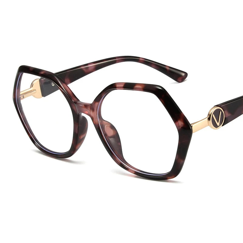 Fashion Anti Blue Light Glasses Frames Polygon Tr90 Eyewear Clear Eyeglasses Frames Women 2023