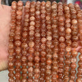 CJ Wholesale High Quality 8mm Golden Sun Natural Stone Loose Beads Round for Making Bracelet