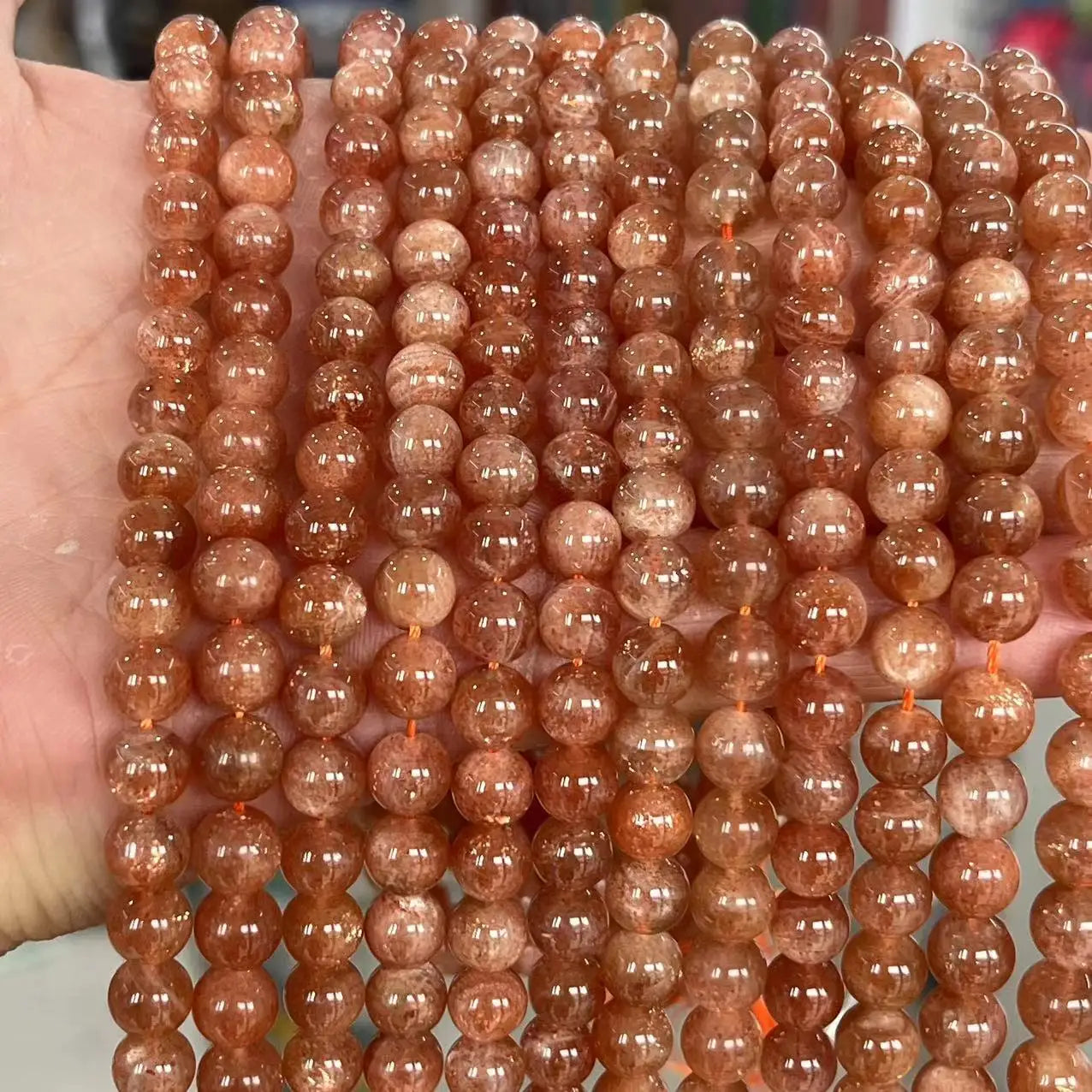 CJ Wholesale High Quality 8mm Golden Sun Natural Stone Loose Beads Round for Making Bracelet