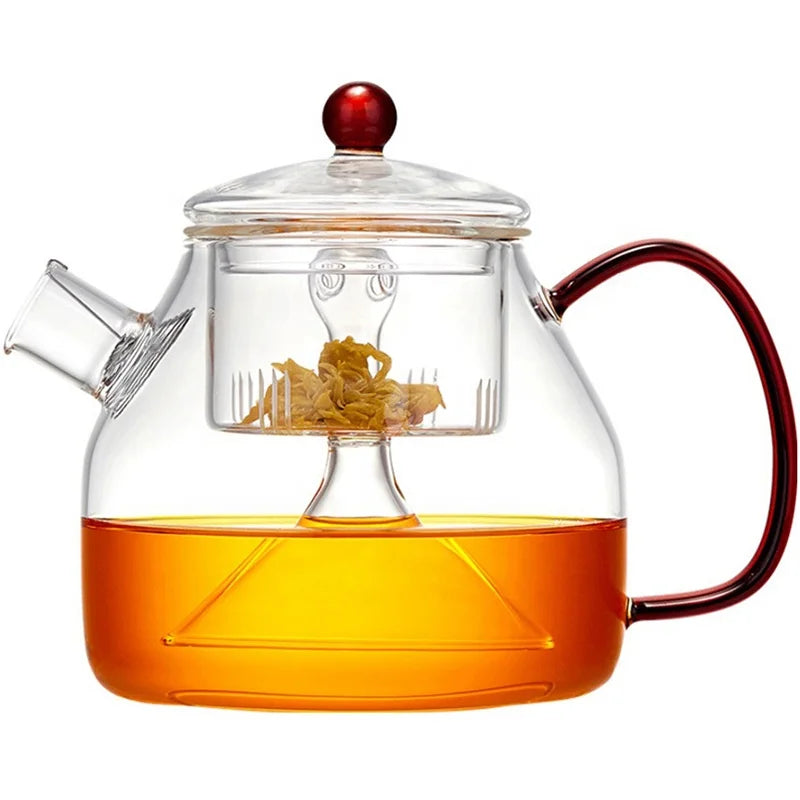 Large Capacity Glass Teapot with Infuser Heat Resistant High Borosilicate Glass Teapot