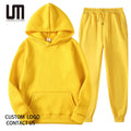 Liu Ming Custom Logo Men's Casual Two-Piece Hoodie and Pants Set Wholesale Autumn Tracksuit Suit