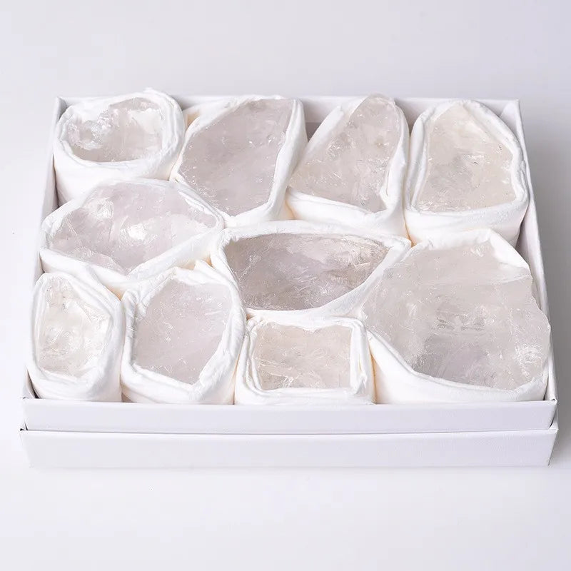 HZ Hot Sale Natural Clear Quartz Raw Crystal Rock Healing Stone Mineral Specimen Set Gift Box