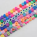 100pcs 3d Figure Beads Fruit Flower Heart Smile Clay Bead Keychain Mixed Polymer Clay Beads Jewelry Making