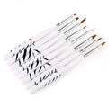 DIMICO 8PCS Nail Brushes All for Manicure Nail Art Tools Painting Gel Tool Kits Hybrid Varnishes Brushes Set