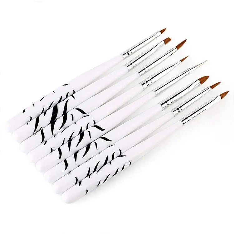 DIMICO 8PCS Nail Brushes All for Manicure Nail Art Tools Painting Gel Tool Kits Hybrid Varnishes Brushes Set