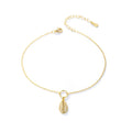 Peishang INS Minimalist Simple Trendy Boho Chain Anklets Cubic Zirconia Cute Adjustable Charm Anklets S925 Silver Jewelry