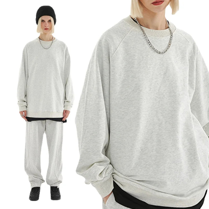 High Quality Loose Fit Couple's Hooded Sweatshirt Oversized Round Neck Autumn Winter Unisex Men Women  Hoodies