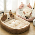 Wholesale Luxury Pet Bed Large Plush Cartoon Soft and Comfortable Cat and Dog Pet Bed Picture Floral Dog Mattress Memory Foam