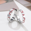 Engagement Wedding Rings Jewelry Stainless Steel Corrosion Red Love Couple Ring for Men Women Love Letter Matching Promise Ring