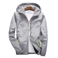 Spring Autumn Mens Jacket Casual Solid Baseball Bomber Jackets Windbreaker Zipper Thin Hooded Coat Male Jacket
