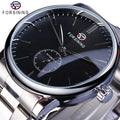Forsining New Mechanical Automatic Mens Watches Classic Man Watches Top New Luxury Silver Stainless Business Fashion Clock