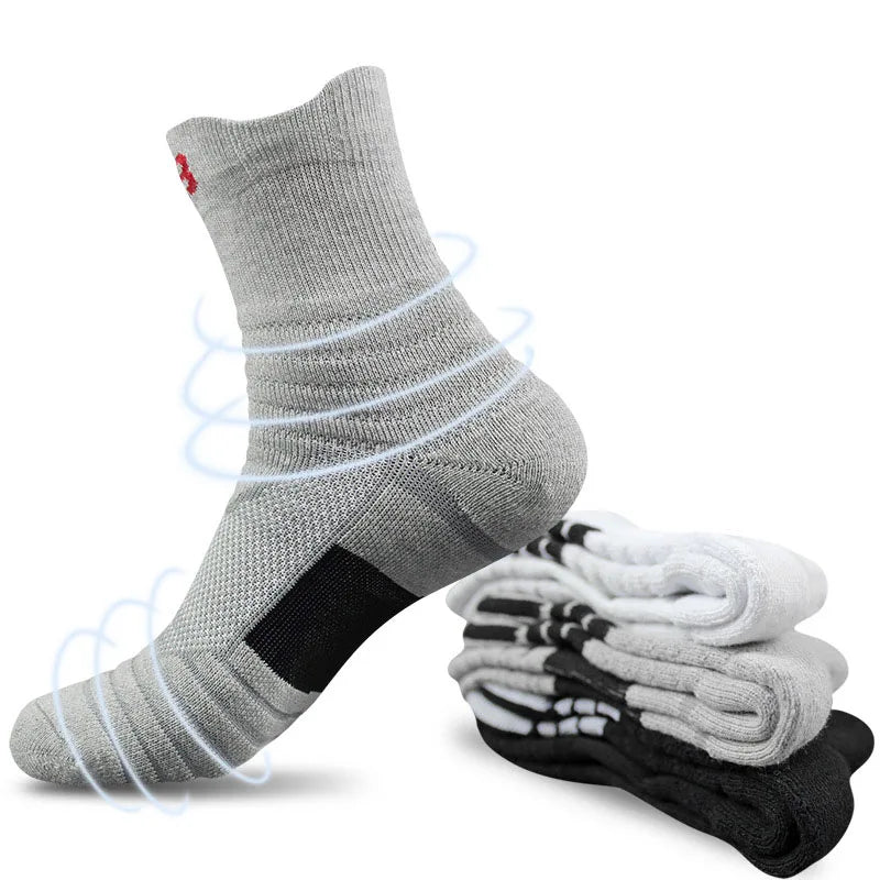 Hot Selling Basketball Knitted Athletic Ankle Customizable Socks Men Custom Mens logo Embroidered Sports Basketball Socks