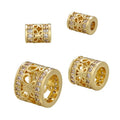 4/6mm Delicate Real Gold Plated Cubic Zirconia Gold Butterfly Tube Bead for Jewelry Making