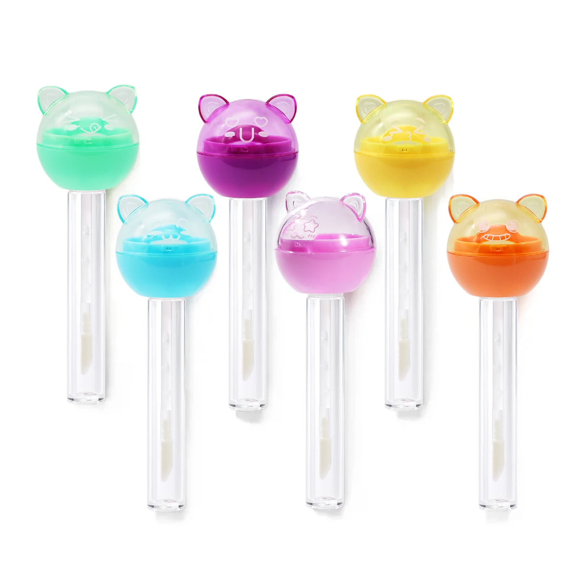Wholesale Cute Lollipop Lip Gloss & Lip Balm Packaging Containers Custom Empty Lipstick Lip Oil Plastic Labeling Cosmetic Tubes