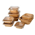 SenAng New Style Custom Print LOGO Disposable Kraft Paper Lunch Box 750ml Salad Container Octagonal Paper Bowl With Lid