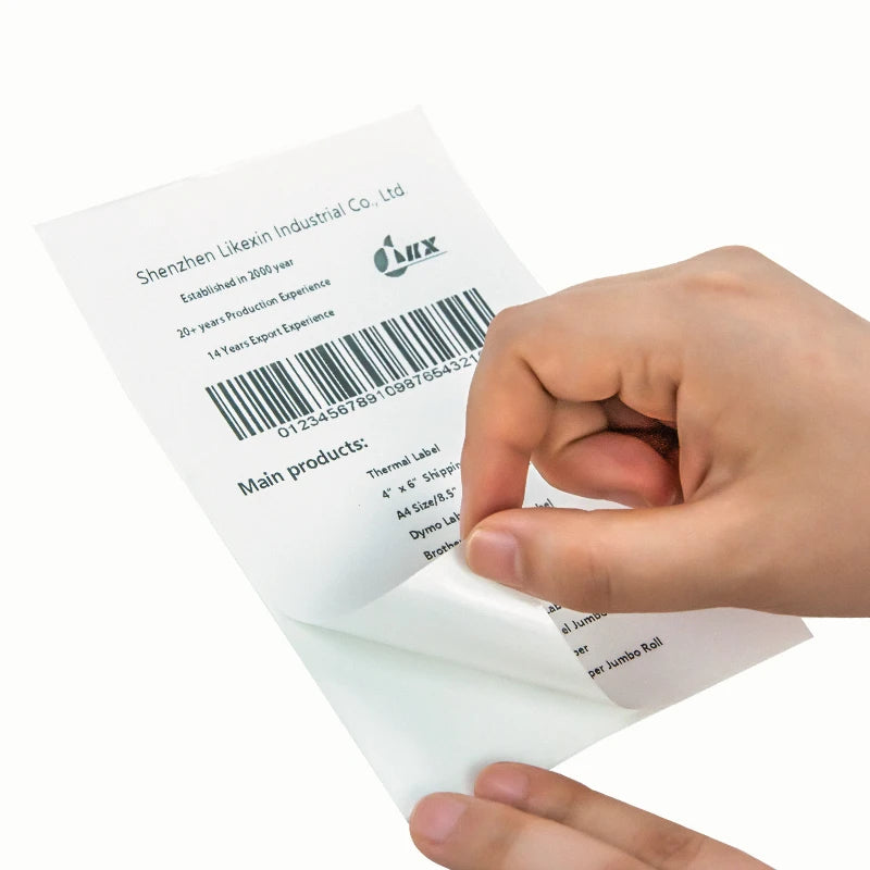 500pcs Compatible 4x6 Waterproof Adhesive Sticker Barcode Direct Thermal Shipping Label Roll