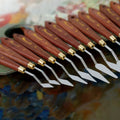 Phoenix Korea Style 1-18# Brown Wood Handle Stainless Blade Artist Canvas Oil Palette Knife for Painting