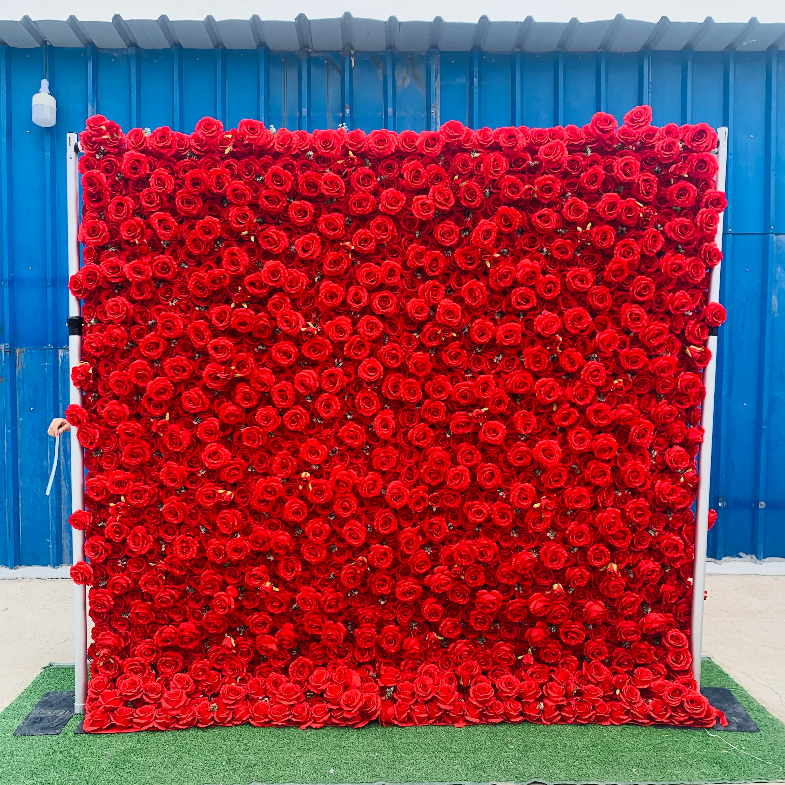 Y-FW087 Red Flower Wall Panel Artificial Flower Wall Panel Backdrop 3d 5d Flower Wall 8ft X 8ft Wedding Backdrop Decoration
