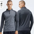 Hot Selling Quick Drying Long Sleeve Half Zipper Training Men's Clothes Running Fitness Sportswear T-shirts MegaBDM