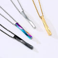 BINSHUO Mobius Spiral Straight Stainless Steel Minimalist Designer Fashion Women's Pendant Chocker Necklace Wedding Engagement
