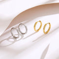 Simple Geometric Rough Circle Gold Plated Titanium Stainless Steel Huggie Hoop Earrings Trendy Style