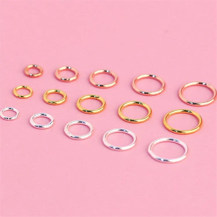 SP Factory Wholesale Jewelry Making 18K Gold Plated Sterling Silver Jump Rings Closed