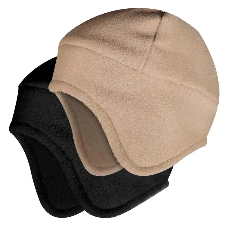 Ready to Ship Winter Men Women Fleece Earflap Multifunction Beanie Cold Weather Hat for Men Jogging Cycling Running Hats
