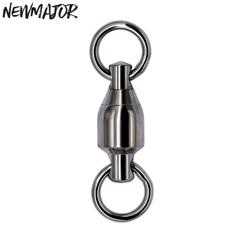 NEWMAJOR Stainless Steel Ball Bearing Fishing Swivels Snap Rolling Snaps Connector Essential Fishing Accessories