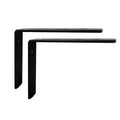1/5 Inch Thick Heavy Duty 12 Inch Black Steel Industrial Single-Sided Wall Shelf Brackets for Floating Shelves