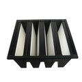 V Bank V-Shape HEPA Air Filter Plastic Frame Customized Size for HVAC Home Use Fiberglass Material 99% Efficiency 1000 CFM Black