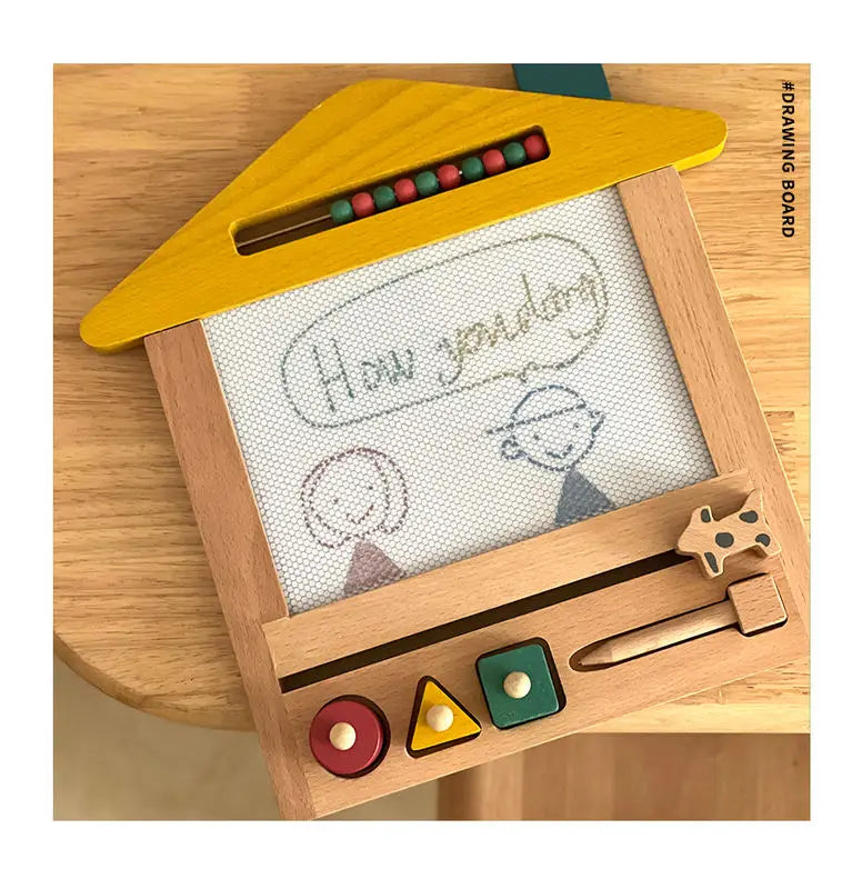 New Arrival 2025 Wooden Magnetic Erasing Drawing Board Toy Wooden Montessori Early Educational Math Abacus Toys for Kids