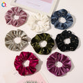 QIYUE Velvet Gold Star Print Scrunchies Scrunchy  Chouchou Girl Woman Ponytail Holder