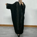 Demu New 2024 Women's Hot Diamond Bead Bat Sleeves Loose Cardigan Robe Kaftan for Muslims Factory Direct Sales